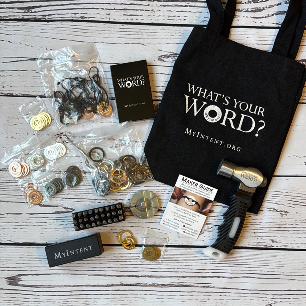 MyIntent “What’s Your Word?” Maker Kit w/ Extra Bracelets, Keychains & Discs!
